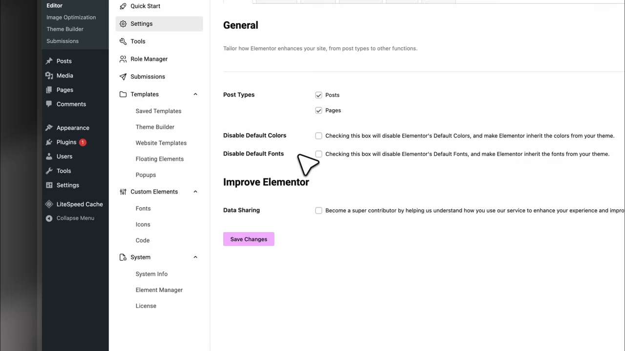 Elementor One Dashboard